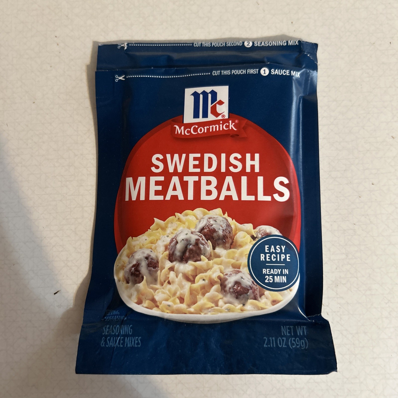 McCormick SWEDISH MEATBALLS Seasoning & Sauce Mixes 2.11 oz Packet