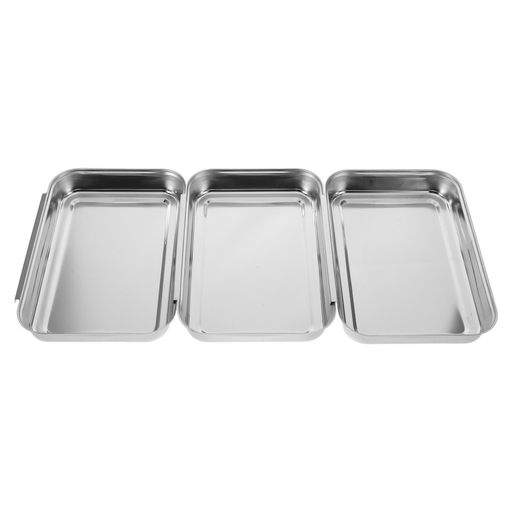 Breadcrumb Tray Set Stainless Steel Interlocking Prep Trays Kitchen Metal