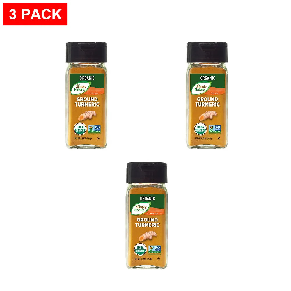 Simply Nature Organic Ground Turmeric, 1.37 oz – Pack of 3