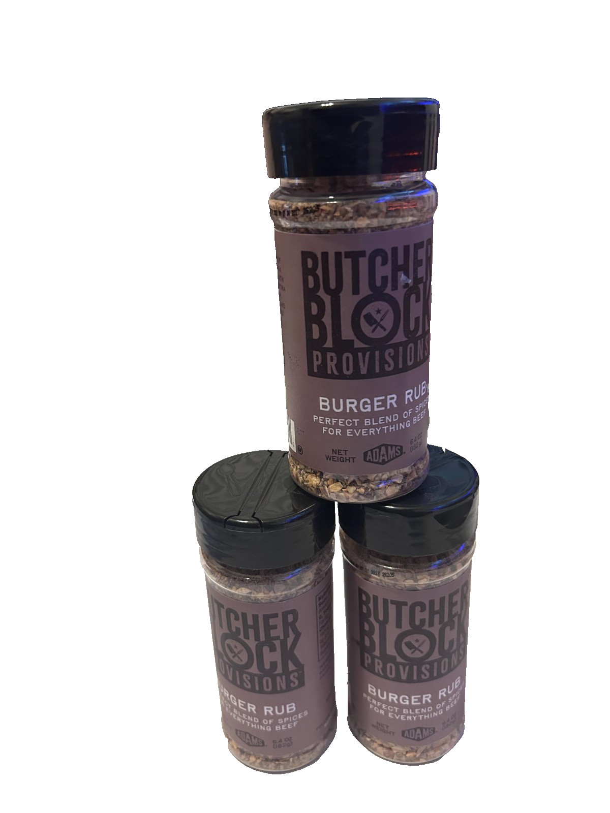 Buthcher Block Provisions Burger Rub Perfect Blend 3 Pack BBQ Seasoning NEW