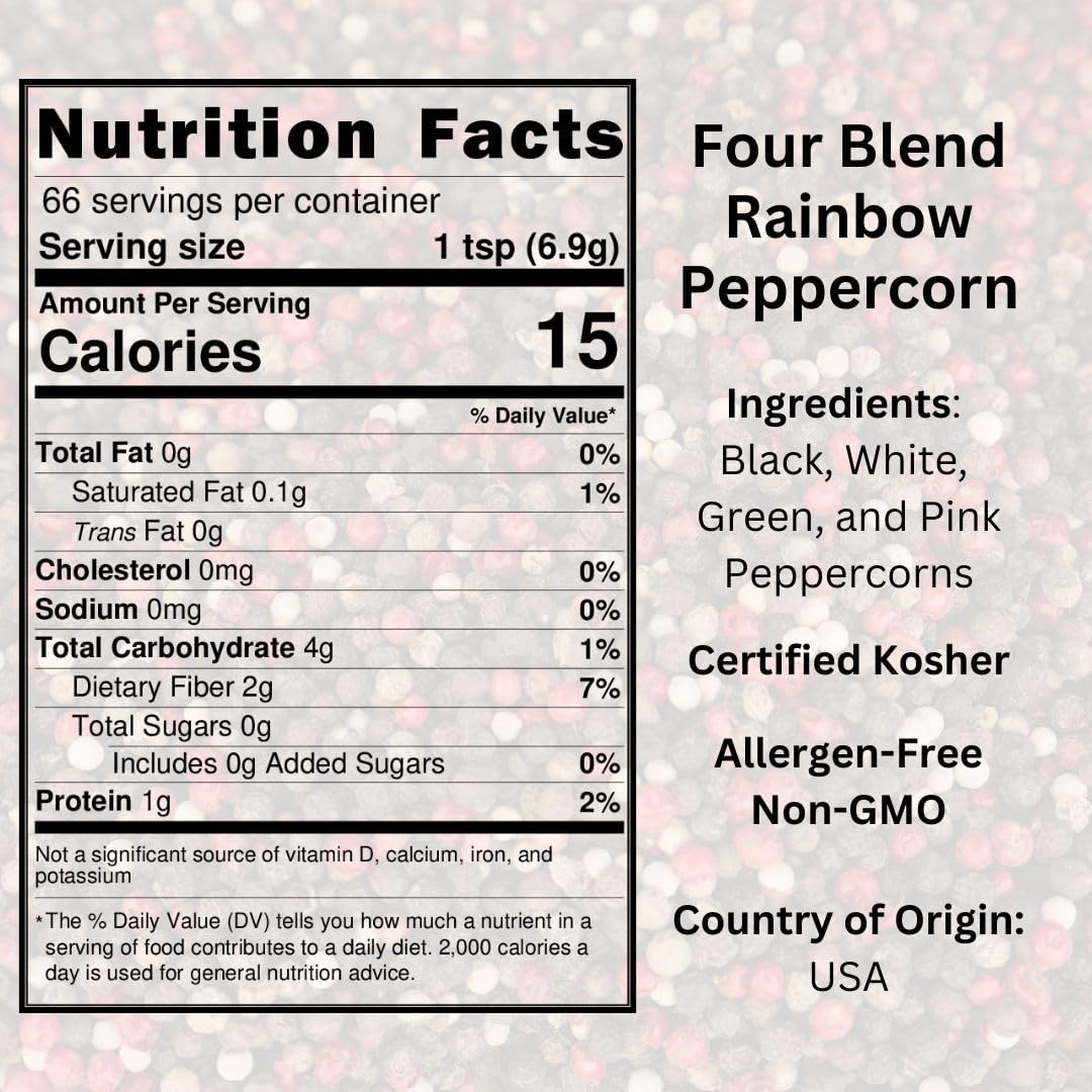 Four Blend Peppercorns – 16oz Resealable Pouch | Bulk Pack | Premium Gourmet …