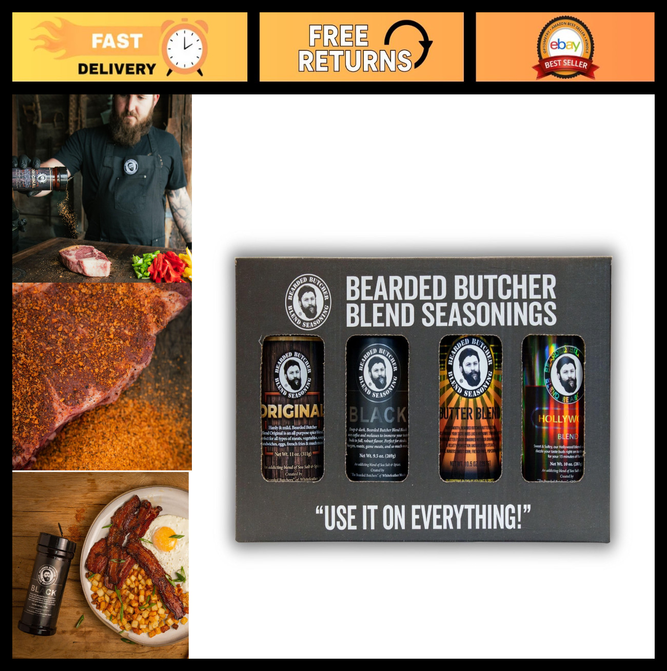 All-Purpose Seasoning 4-Pack Bundle – Original, Black, Butter & Hollywood Blends