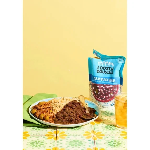 A Dozen Cousins Cuban Black Beans – Plant Based Protein, Vegan (Pack of 3)