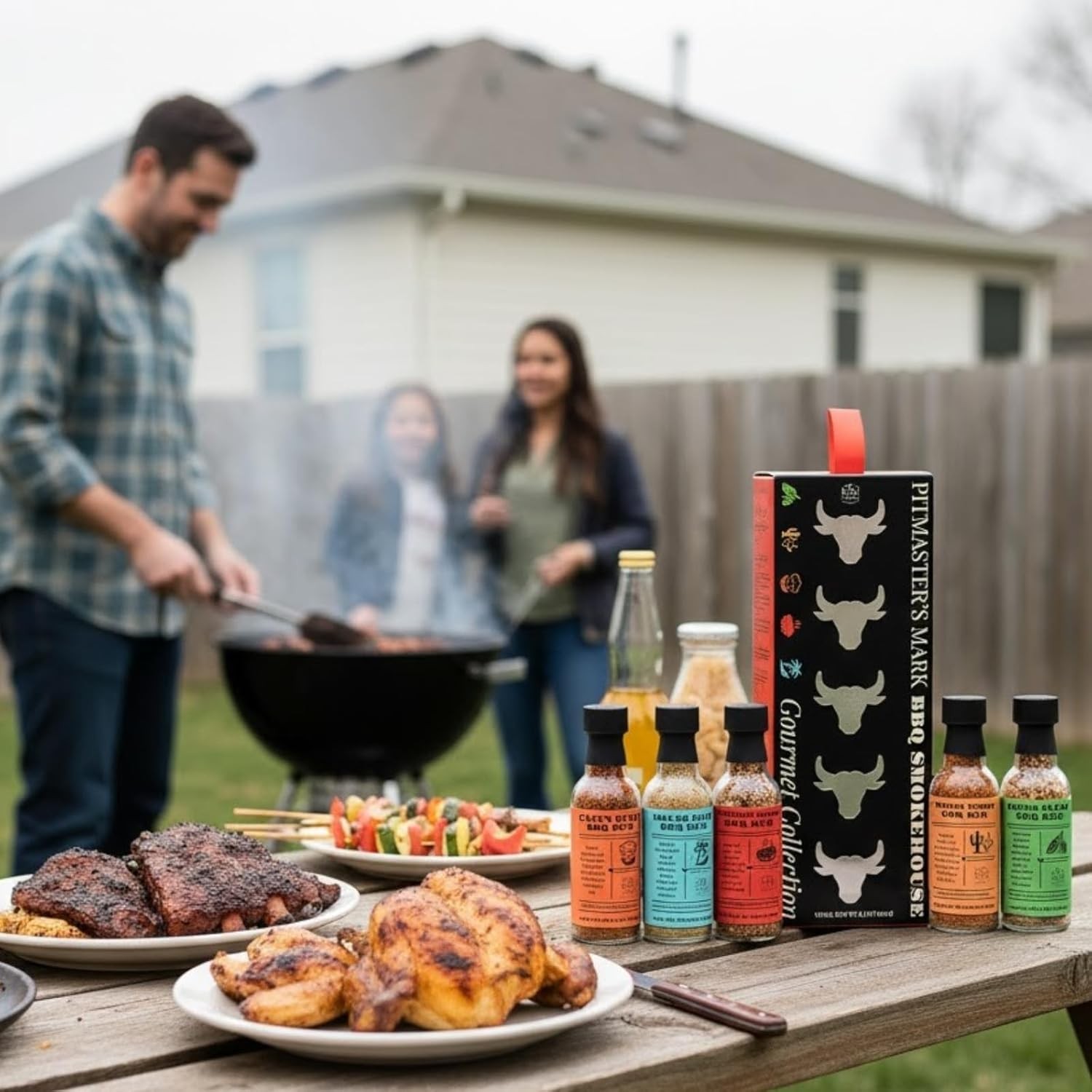 5 Piece Smokehouse BBQ Rubs Gift Set Gourmet Smoked BBQ Seasoning Blends