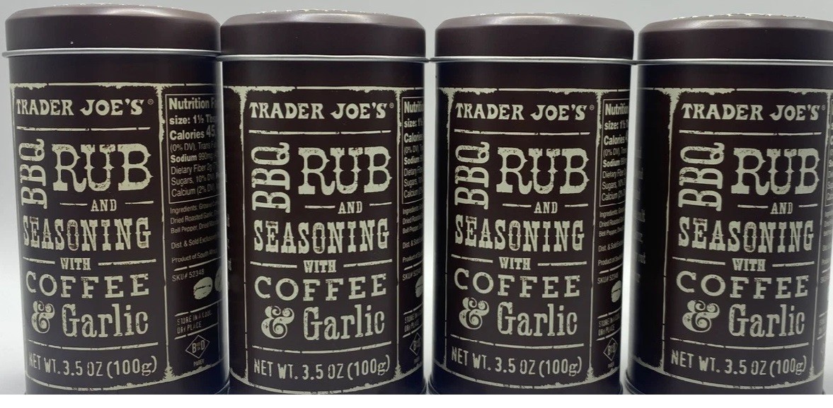 4 Jars Trader Joe’s BBQ Rub and Seasoning with Coffee and Garlic 3.5 oz