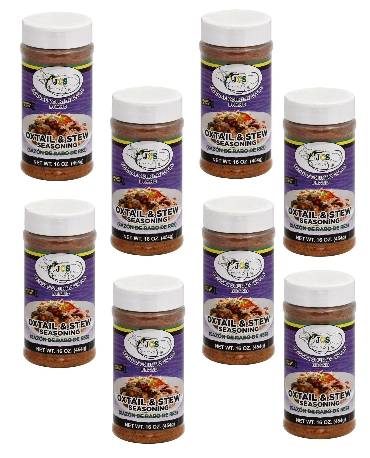 8-Pack JCS Reggae Country Style Oxtail & Stew Seasoning – 16 oz Bottles