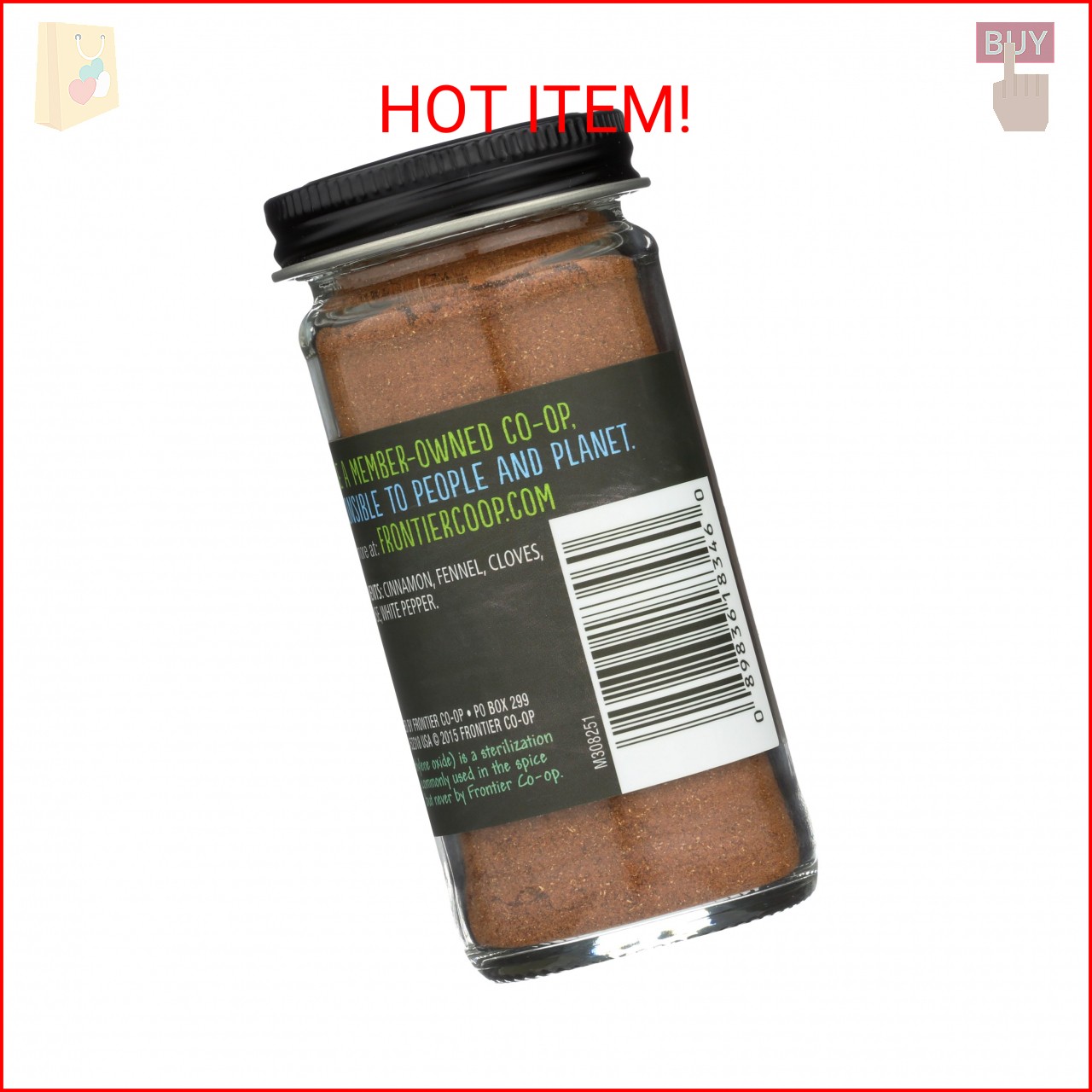 Frontier Co-op Five Spice Powder, 1.92 oz – Seasoning Mix of Cinnamon, Fennel Se