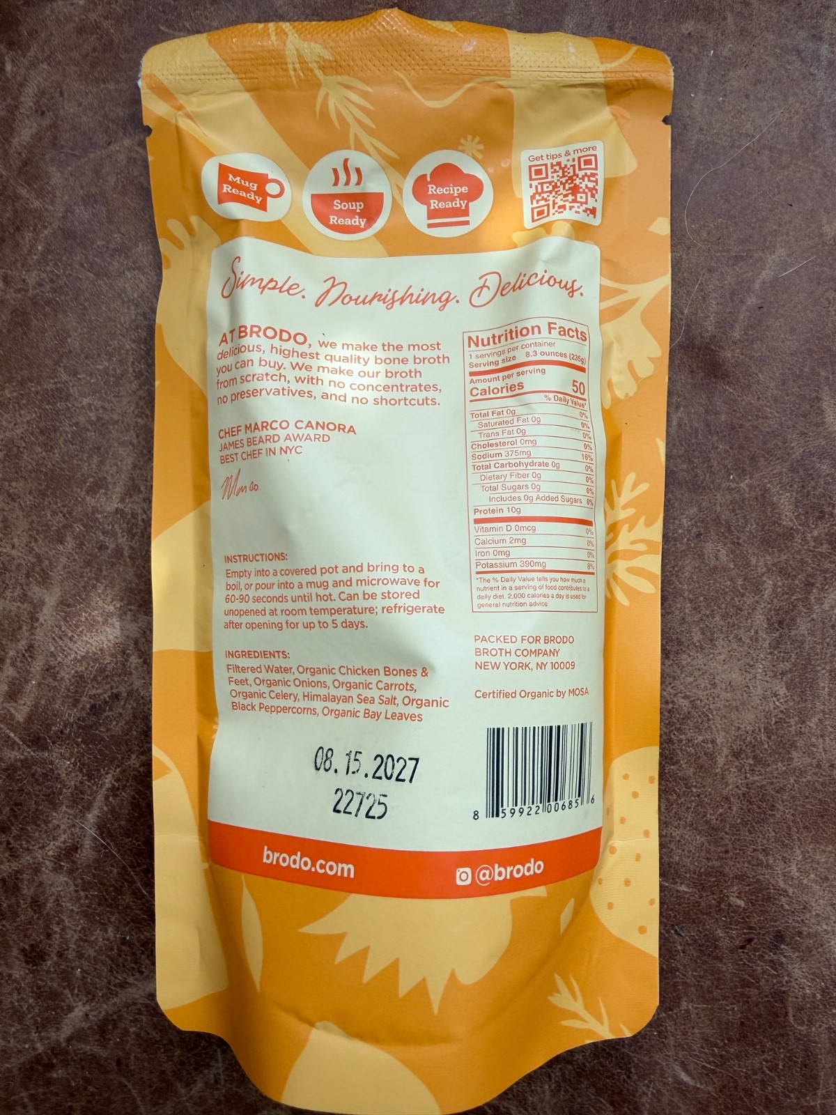Brodo Broth Variety Pack: 2 Chicken, 2 Hearth Serving Pouches