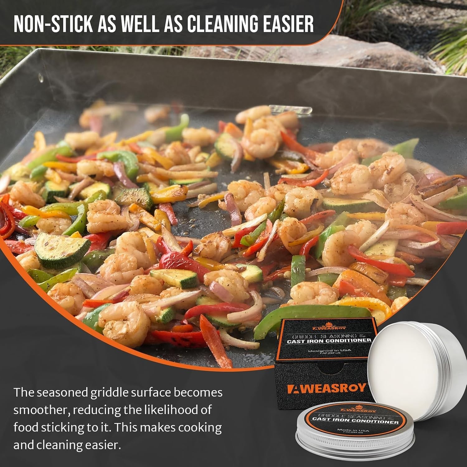 Versatile Griddle Seasoning – 7 Oz Food-Grade Wax for Cast Iron & Carbon Steel