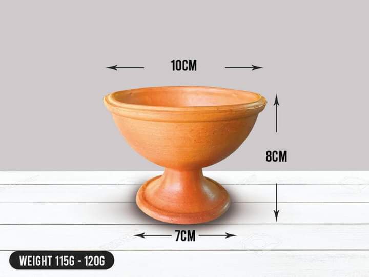 100% Natural Clay Dessert Cups with wood spoon….