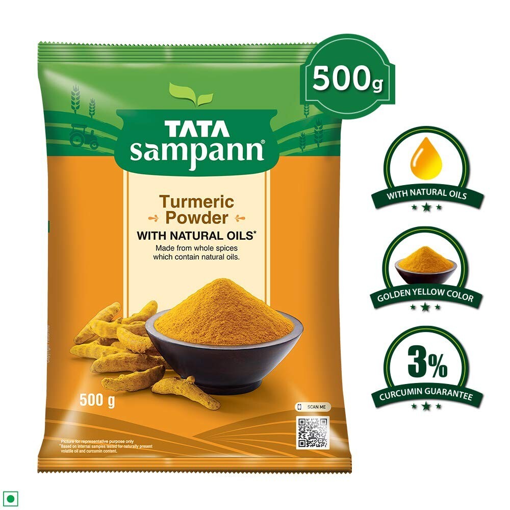 Tata Sampann Turmeric Haldi Powder with Natural Oils 500 g, Free Ship