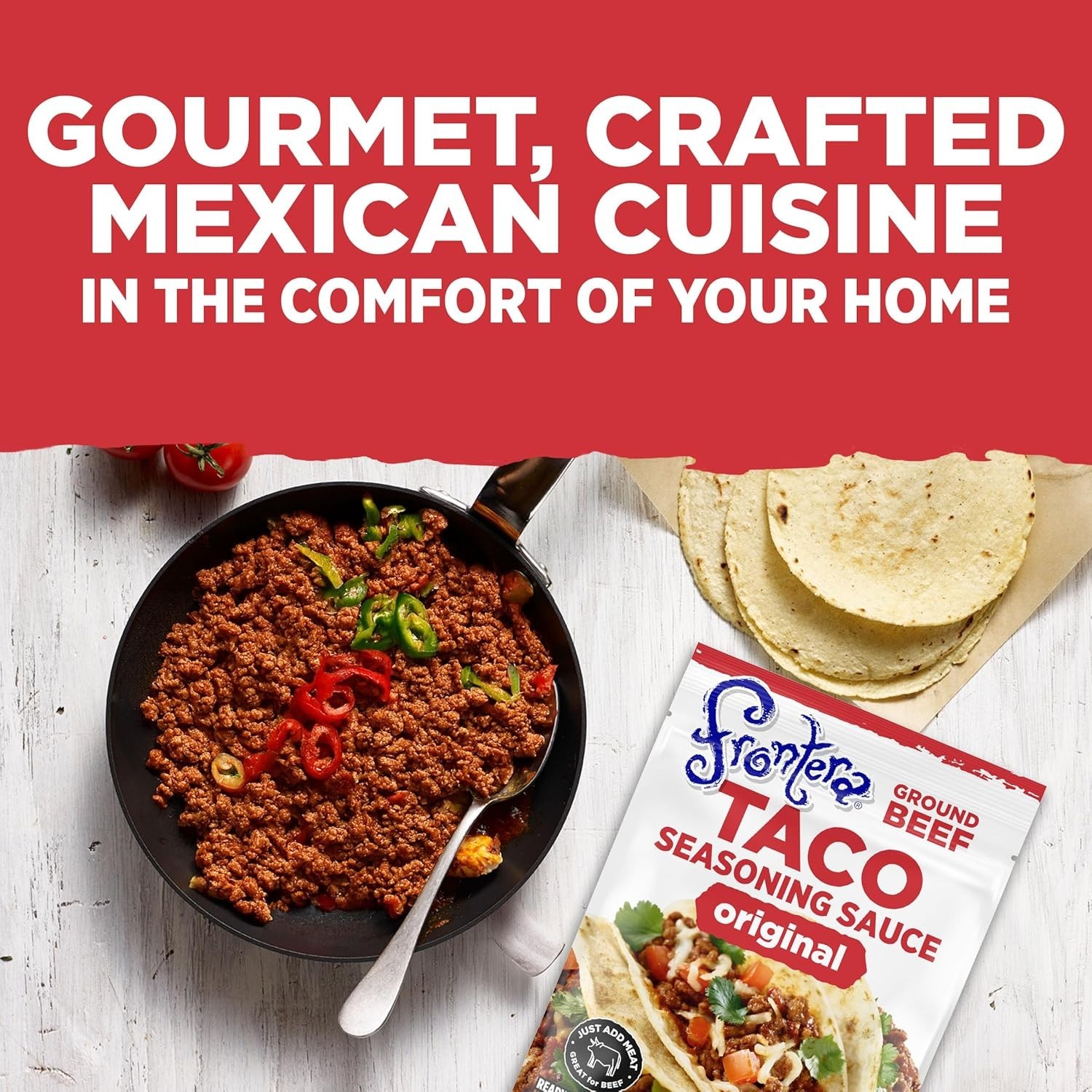 Frontera Original Ground Beef Seasoning Taco Sauce, 8 oz. (Pack of 1)
