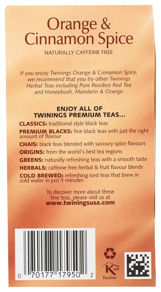 Twinings Orange & Cinnamon Spice Tea – 20 ct by 20 Count (Pack of 1)