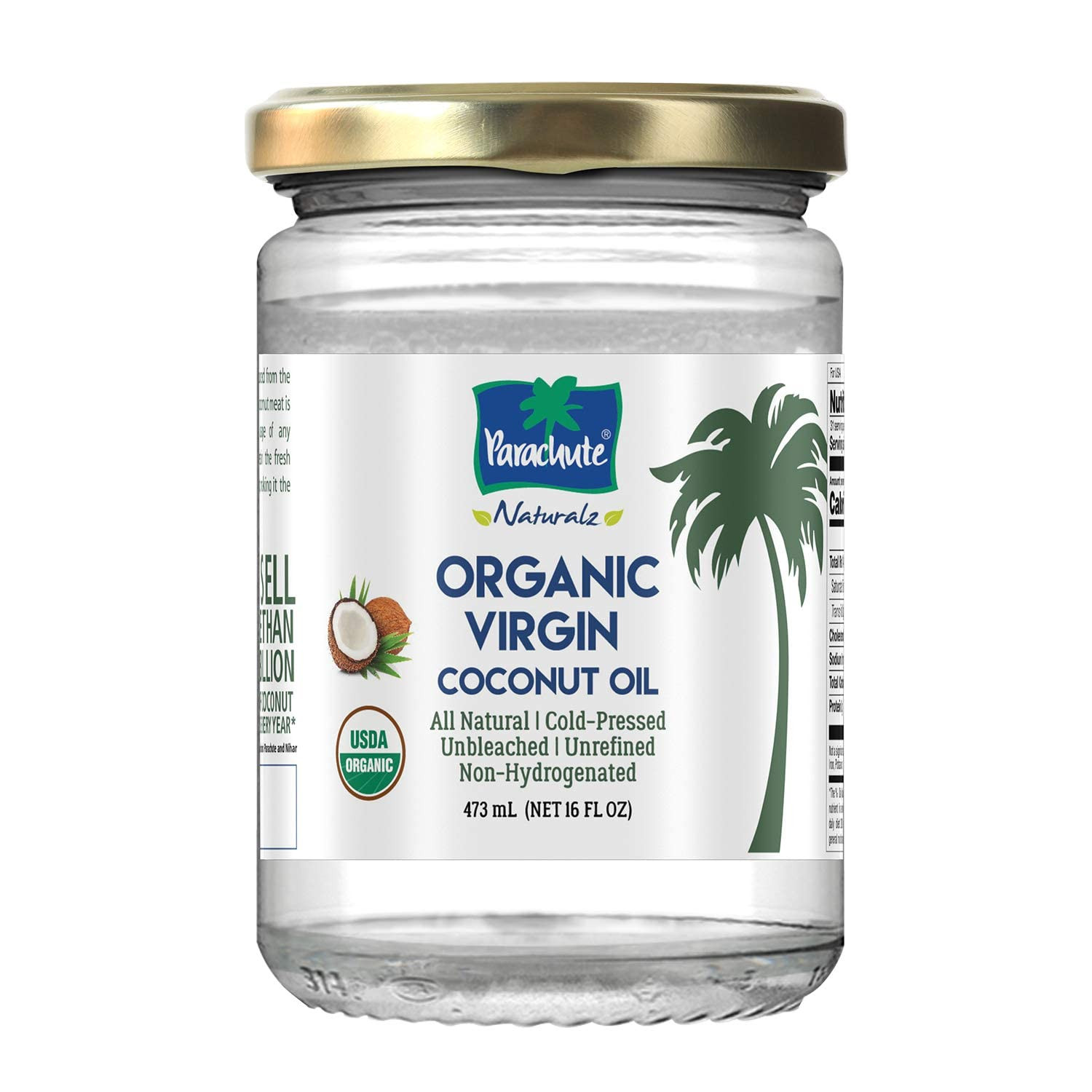 Parachute Naturalz Organic Virgin Coconut Oil | for Cooking, Hair, Body & Oil Pu