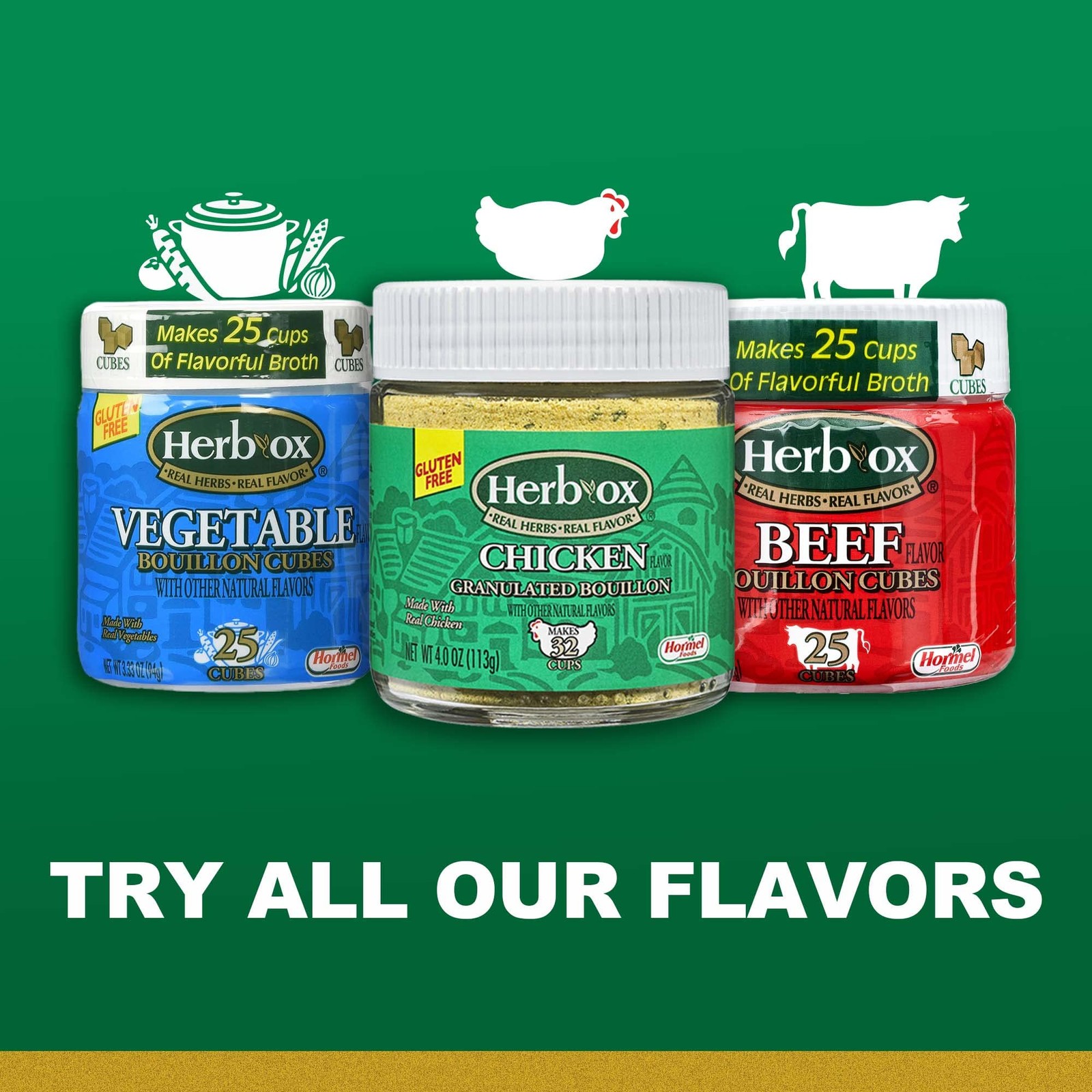 HERB-OX Beef Bouillon Cubes, Stock Seasoning, 25 0.13 Ounce (Pack of 25)