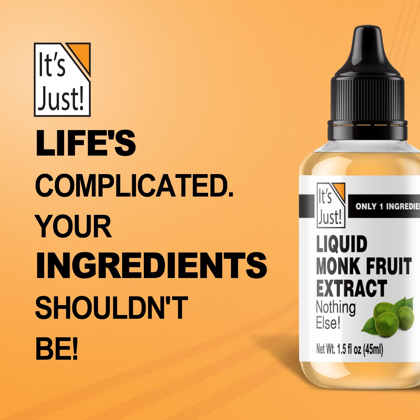 Liquid Monk Fruit Extract No Erythritol Non-GMO Keto 1.5 fl oz
