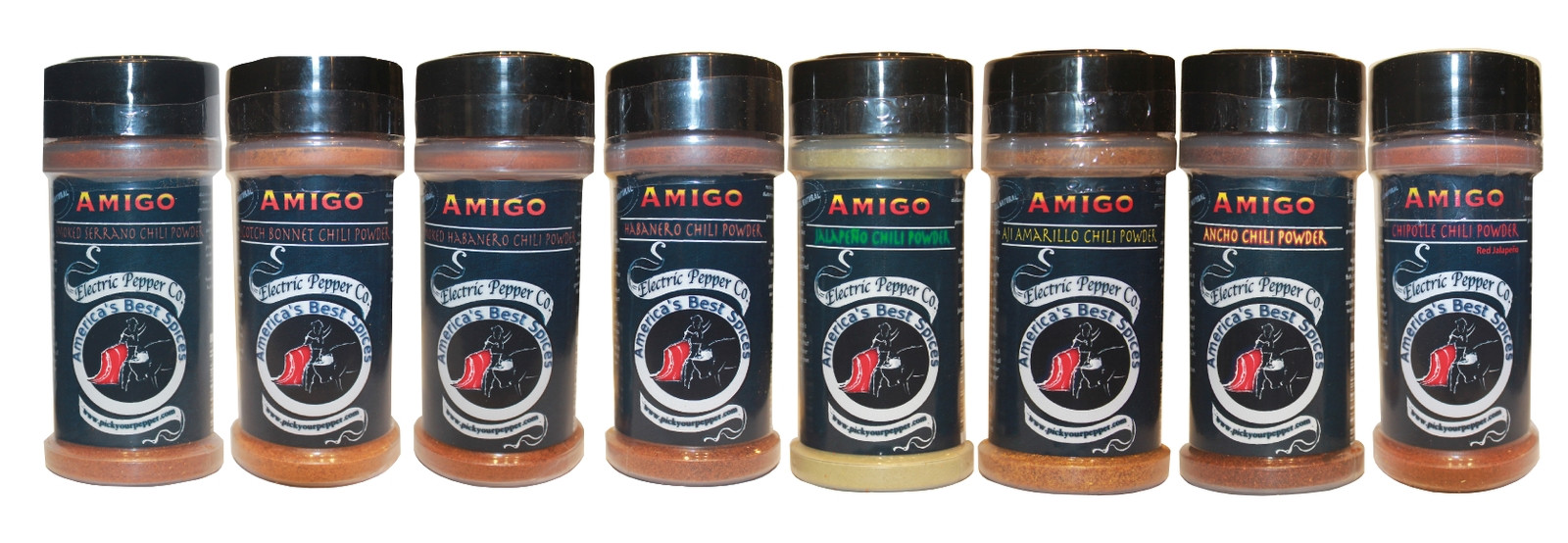 Chili Pepper Powder Gift Set Habanero Chipotle Jalapeño Ancho Hot Spice 8 Pack