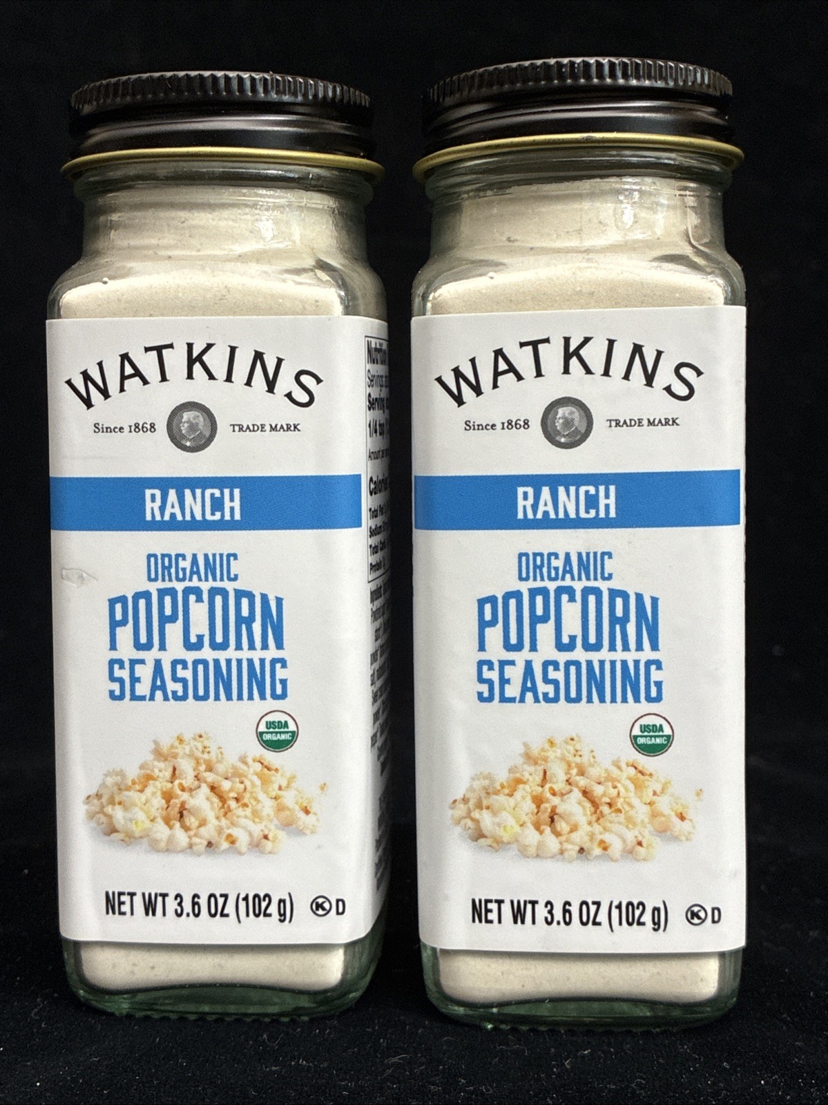 Watkins Ranch Organic Popcorn Seasoning 2 Pack 3.6 Oz Each Enhance Flavor