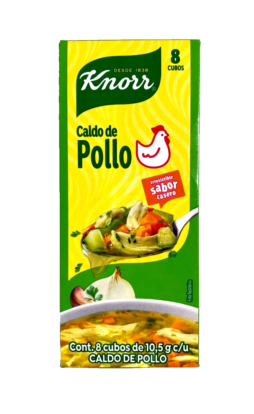 2-Pk Knorr Caldo de Pollo – Chicken Bouillon Cubes 8-Pack (84g) | Made in Mexico