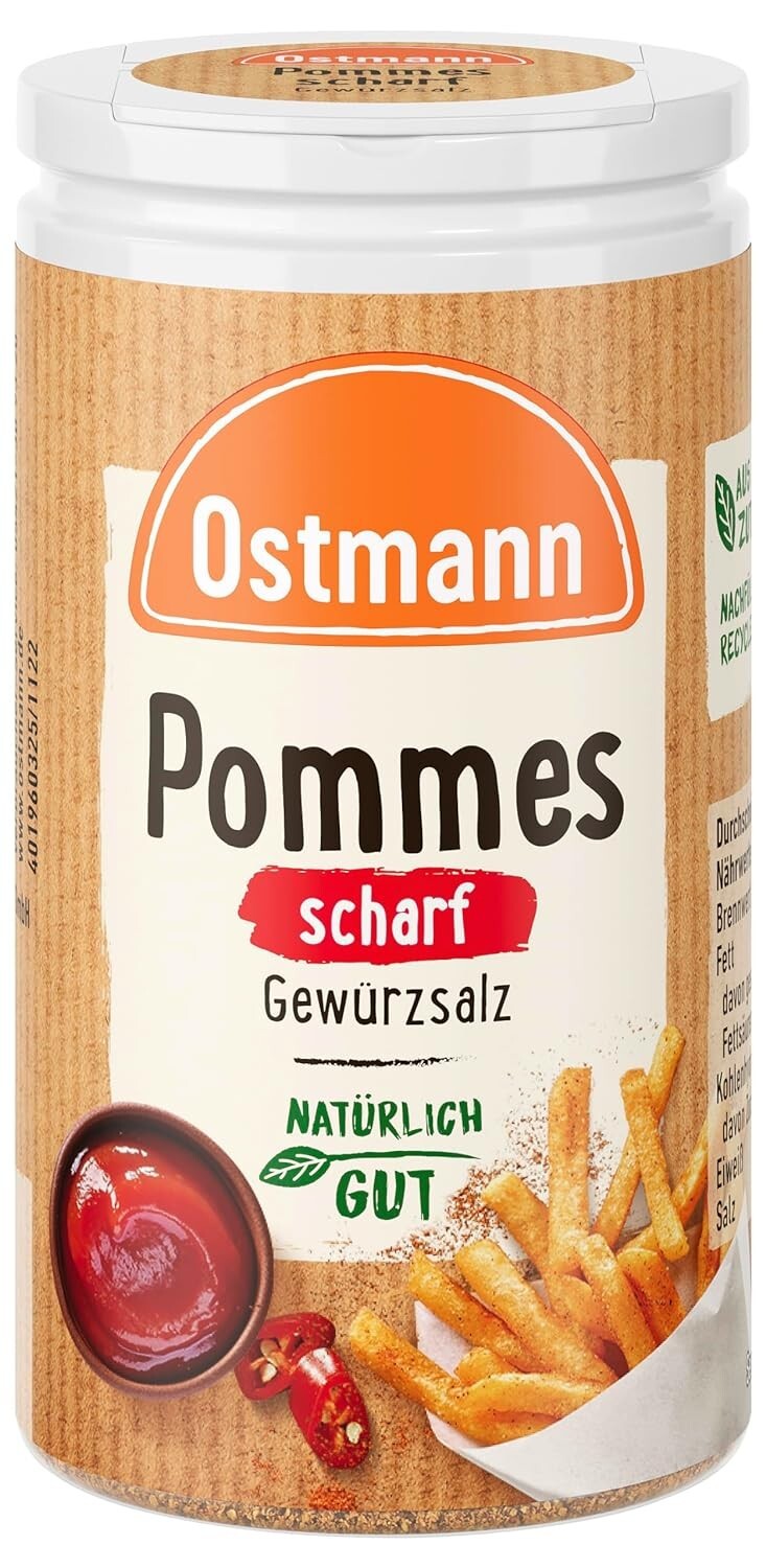 OSTMANN French fries Pommes Frites Spice Salt Hot 70g New from Germany