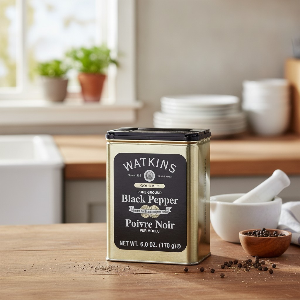 Gourmet Spice Tin, Pure Ground Black Pepper, 6 oz. Tin, 1-Pack