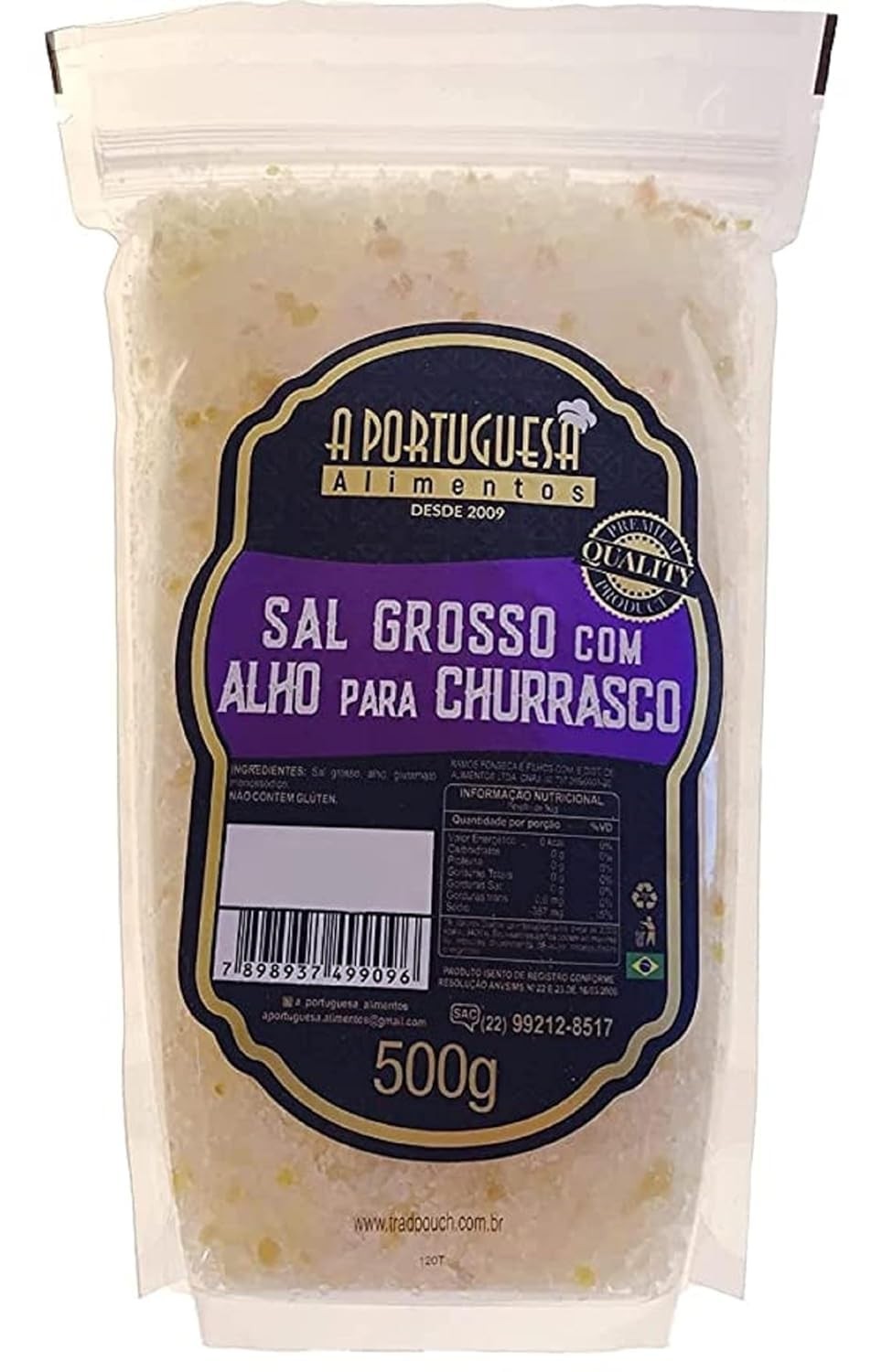 A Portuguesa Brazilian Seasoning Salt for BBQ 17.63oz | Tempero Sal Grosso para