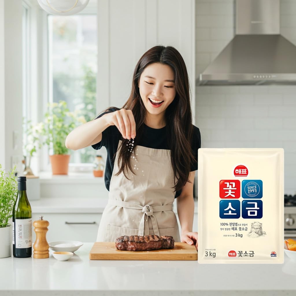 Korean Fine Sea Salt 6.6 LB – MineralRich Alkaline Salt for Cooking, Baking, …