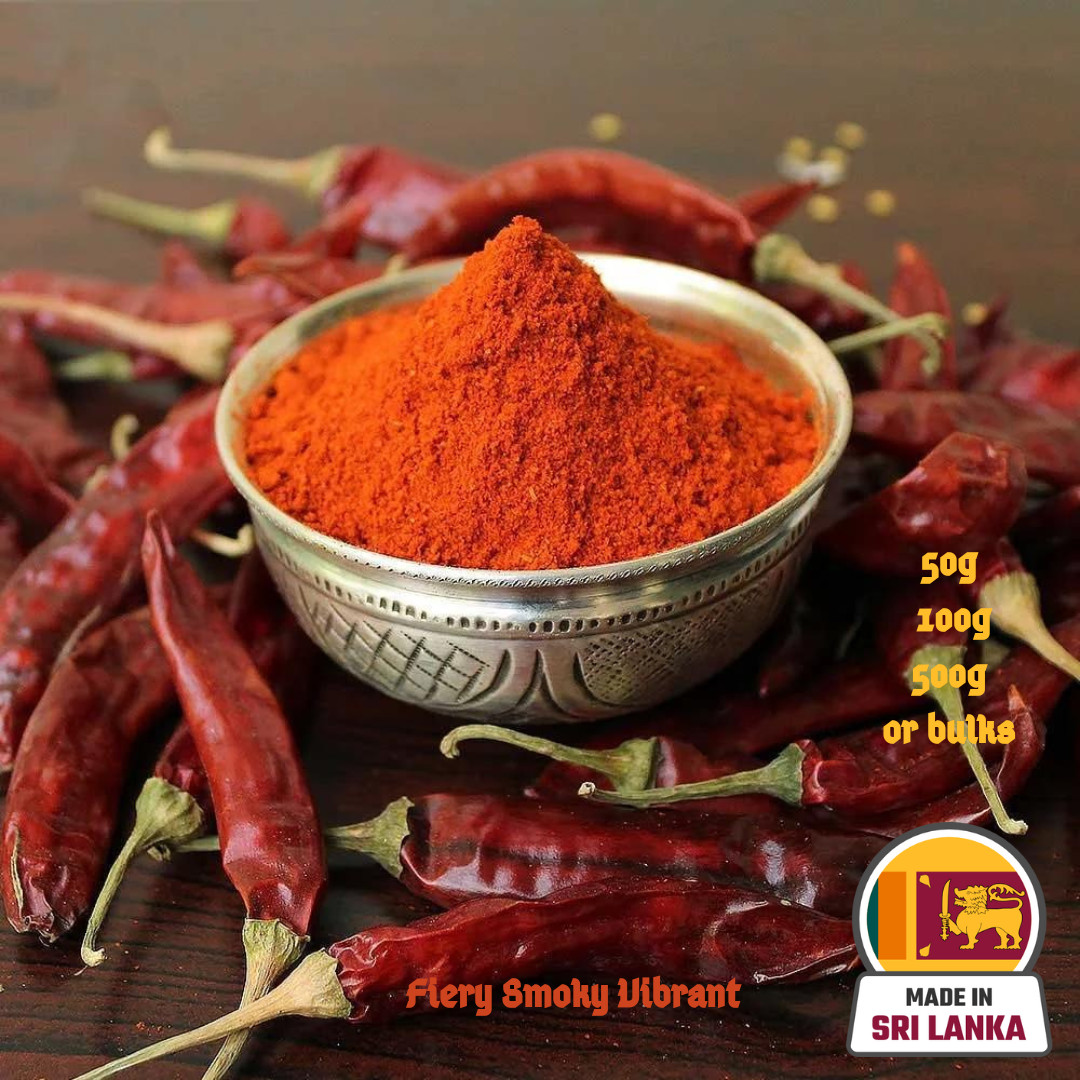 Chili powder 100% Natural best Ceylon Organic Spices Sri Lanka 100g.