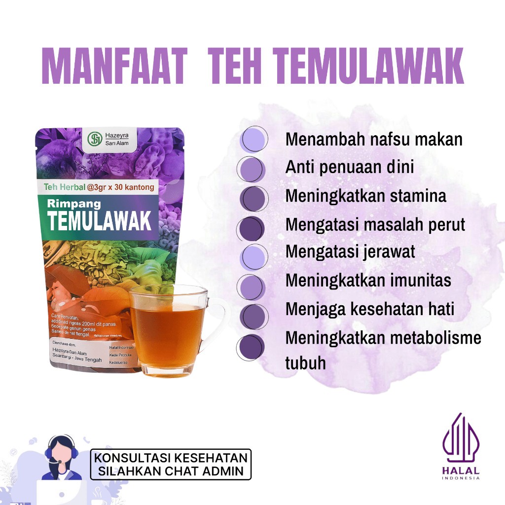 Indonesian Temulawak Herbal Tea 30 Bags Curcuma Drink