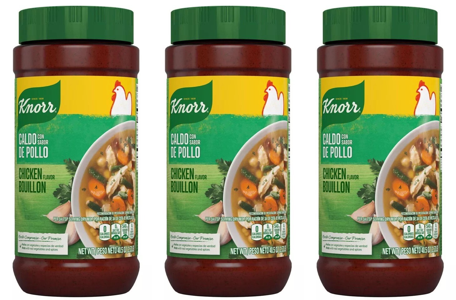 Knorr Caldo Con Sabor De Pollo Chicken Bouillon Powder 40.5 oz ( Pack of 3 )