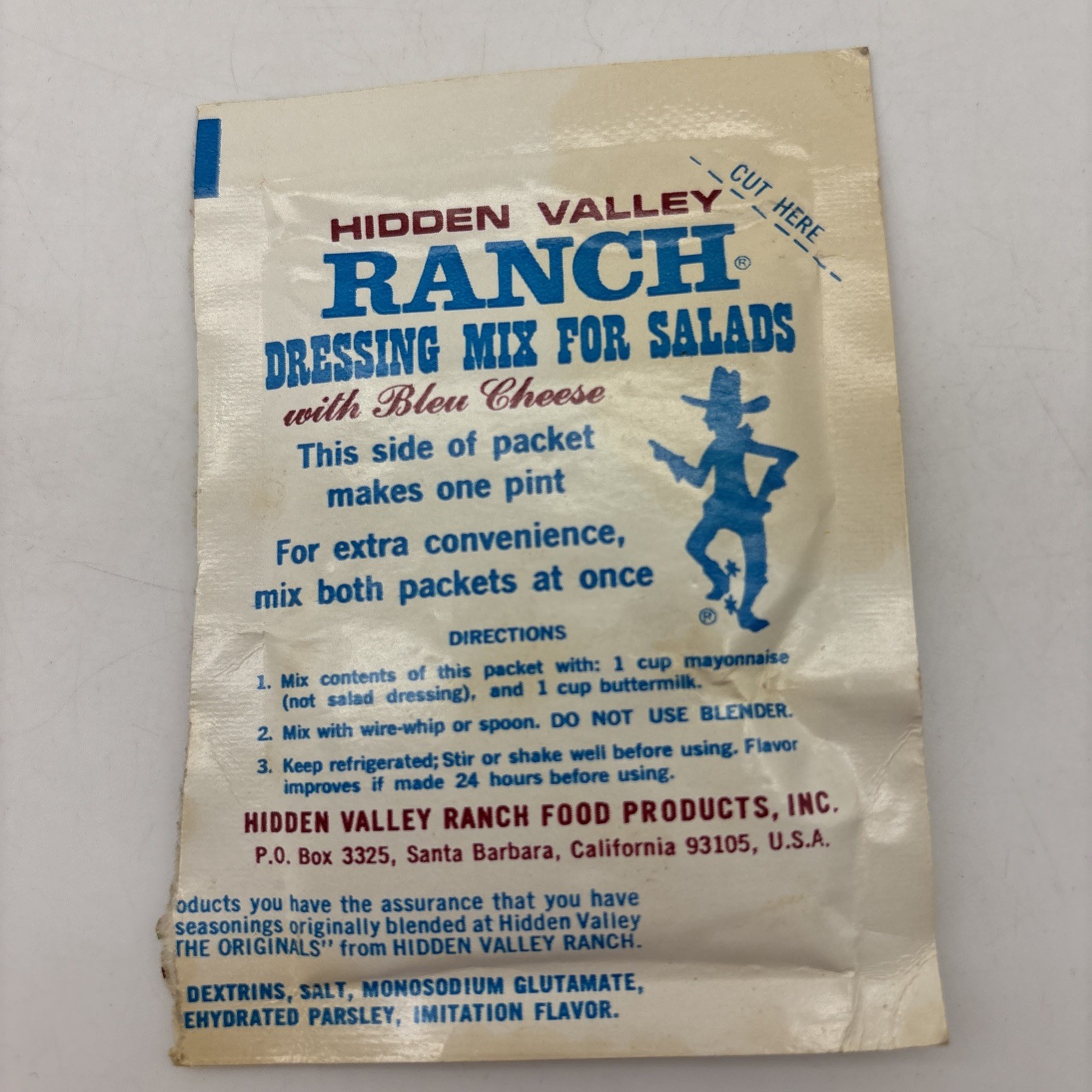 Vintage Hidden Valley Ranch dressing mix with Blue Cheese packet (3 Total)