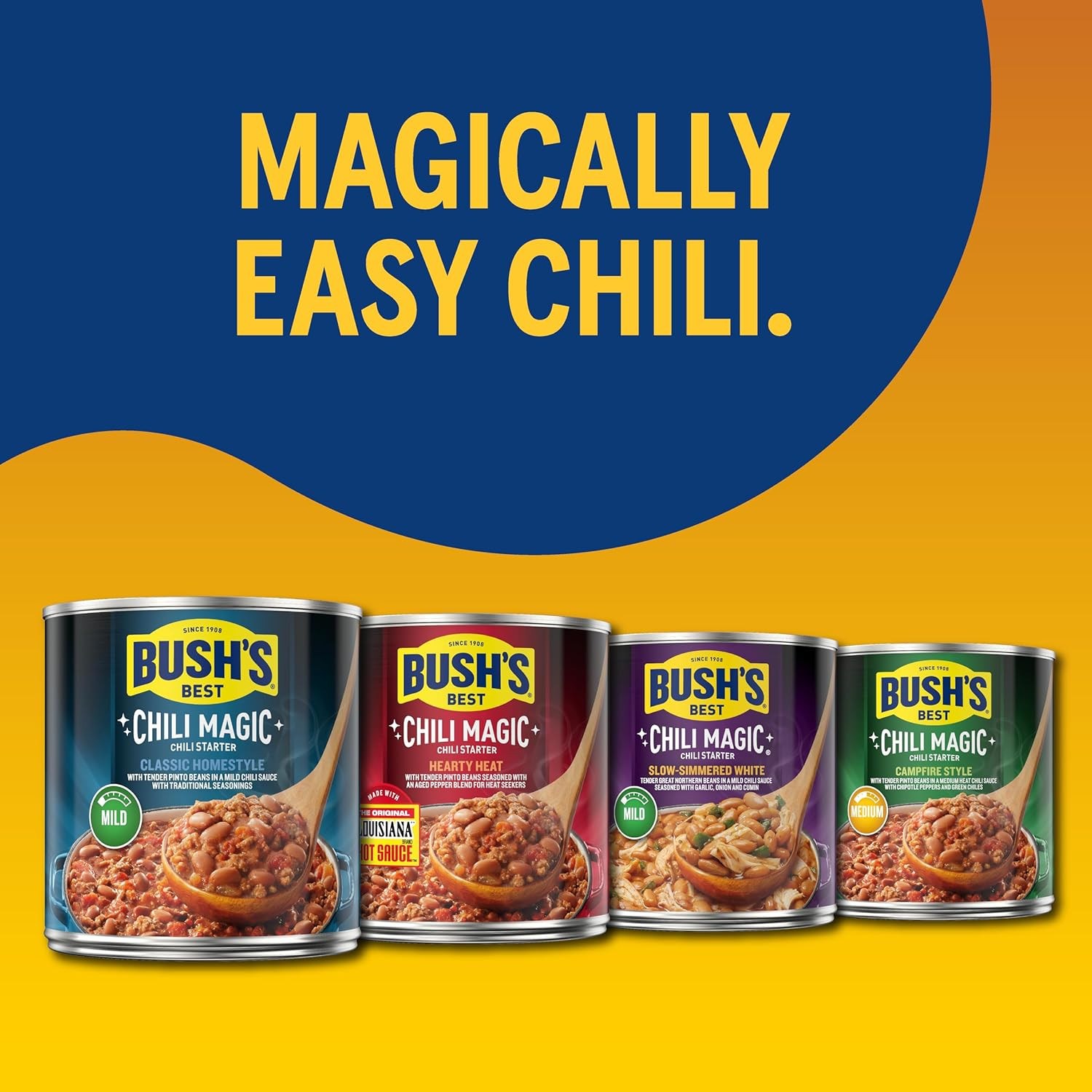 BUSH’S BEST Canned Texas Recipe Chili Magic Chili Beans Starter (Pack of 12), So