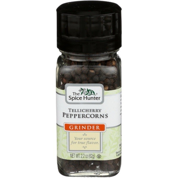 The Spice Hunter Tellicherry Peppercorns Grinder, 2.2-Ounce Jar