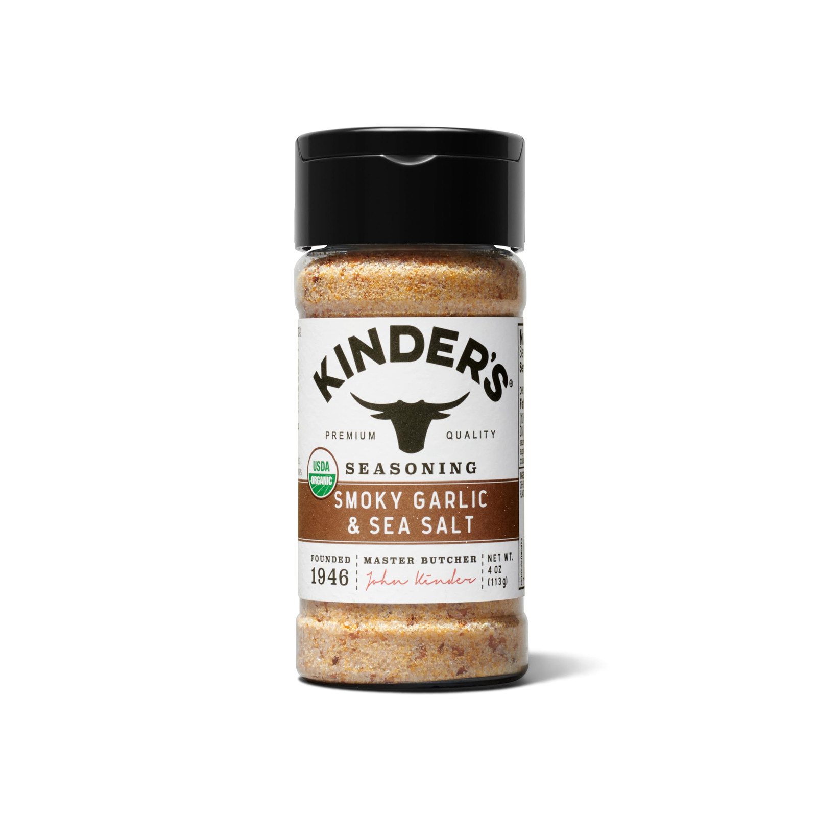 Kinder’s Smoky Garlic Sea Salt 4 Ounce Organic Seasoning for Grilling Cooking