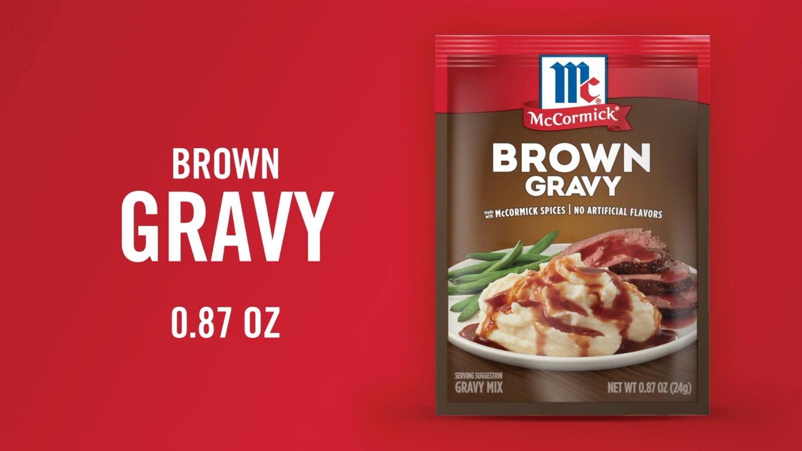 Savory Brown Gravy Mix, 0.87 oz – Bulk Pack of 24 for Delicious Meals