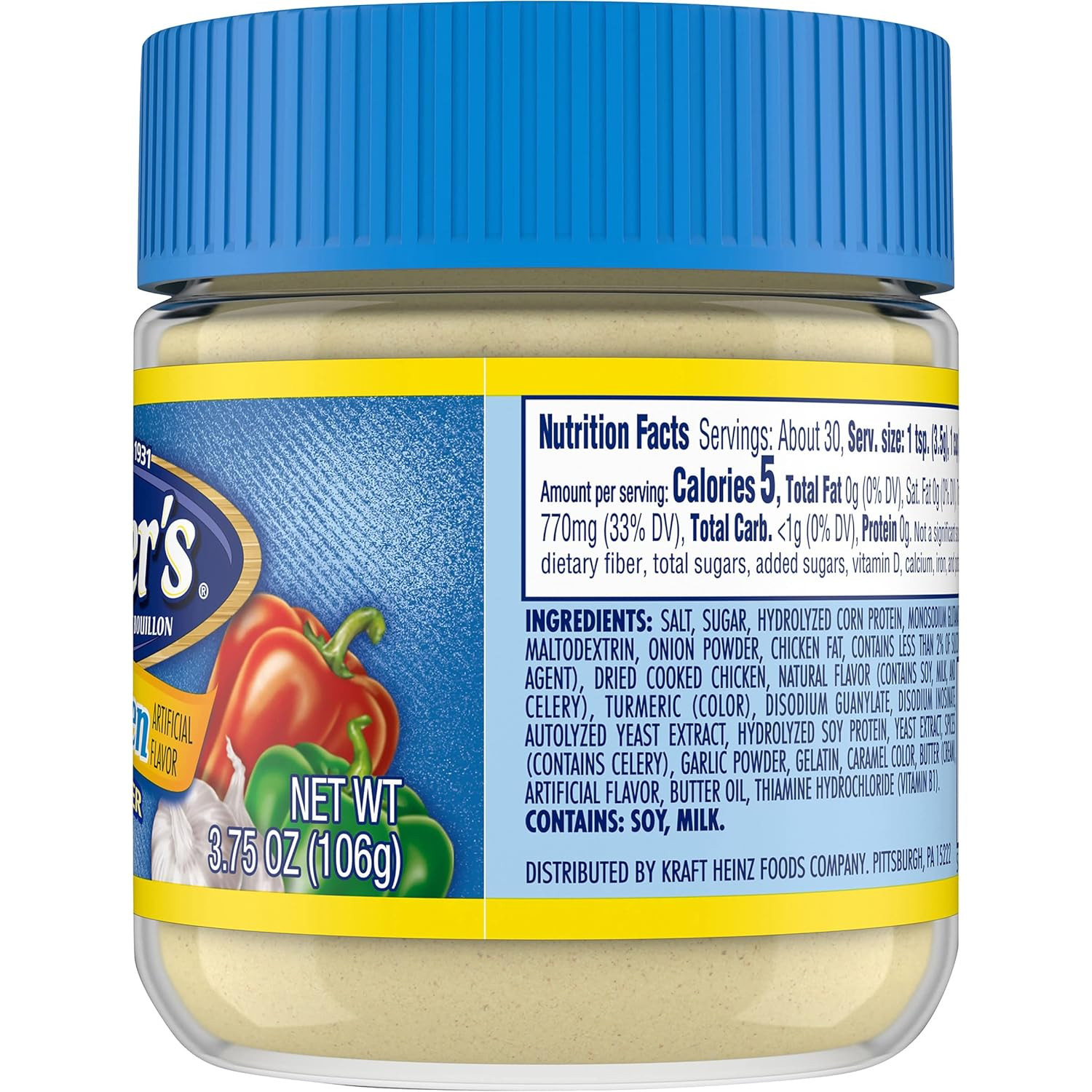 Instant Bouillon Chicken Flavored Powder (3.75 Oz Jar)