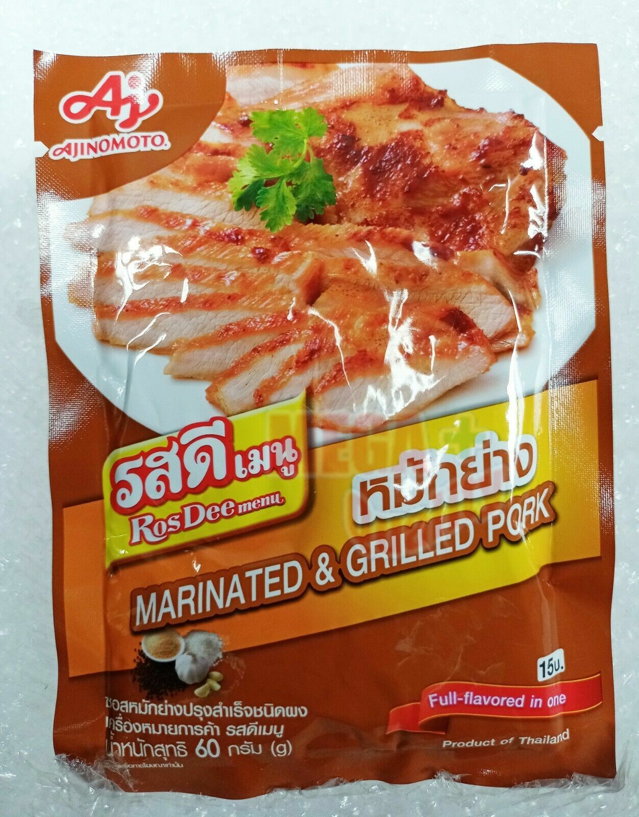 Ajinomoto RosDee Menu Thai Food MARINATE GRILL SAUCE POWDER Pork Chicken 60g.