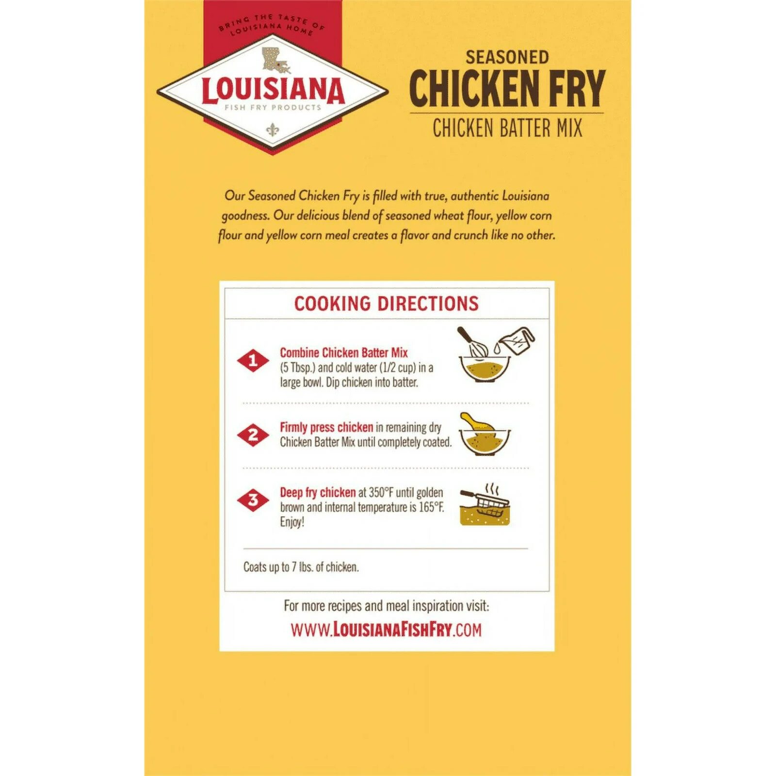 Louisiana Fish Fry Crispy Seasoned Chicken Fry Coating Powder Mix, 22 oz