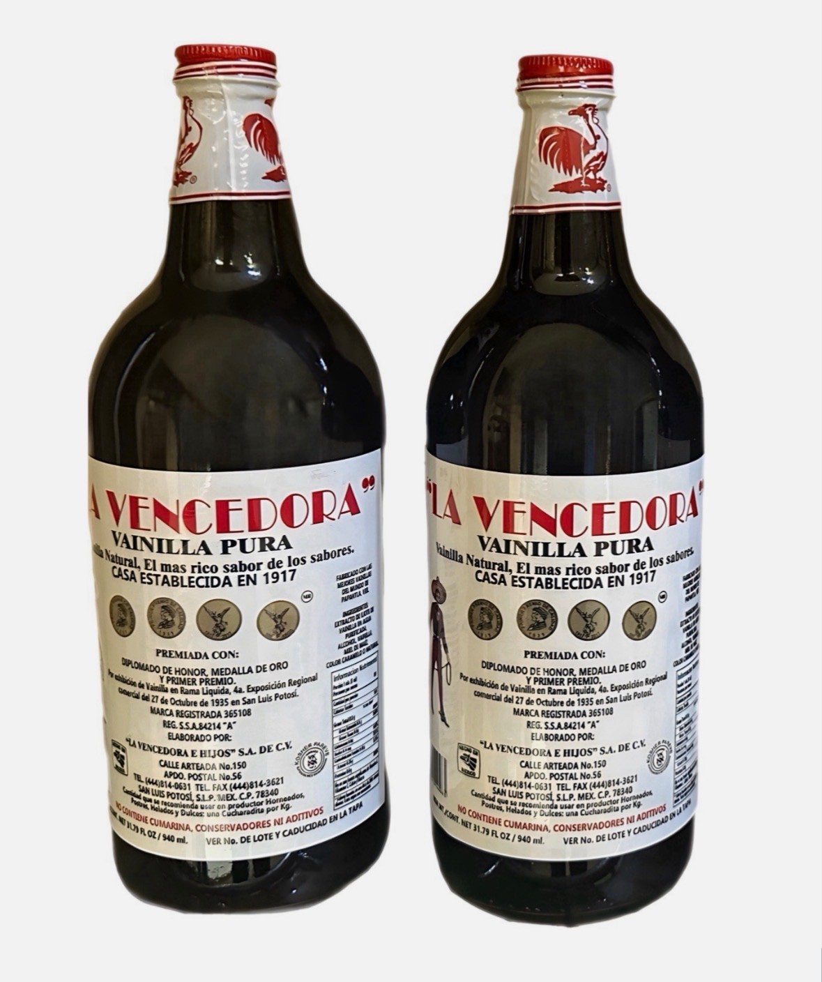 La Vencedora Mexican Vainilla Pura Vanilla Bottle 31oz -1 Liter Bottles Pack 2