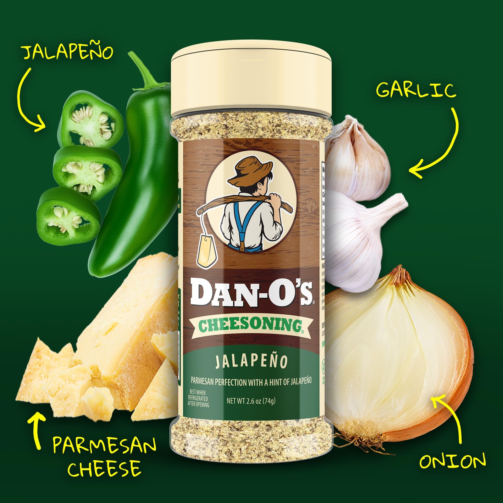 Jalapeño Cheesoning Seasoning, 2.6 oz Bottle, 2 Pack, Cheesy Seasoning for Pi…