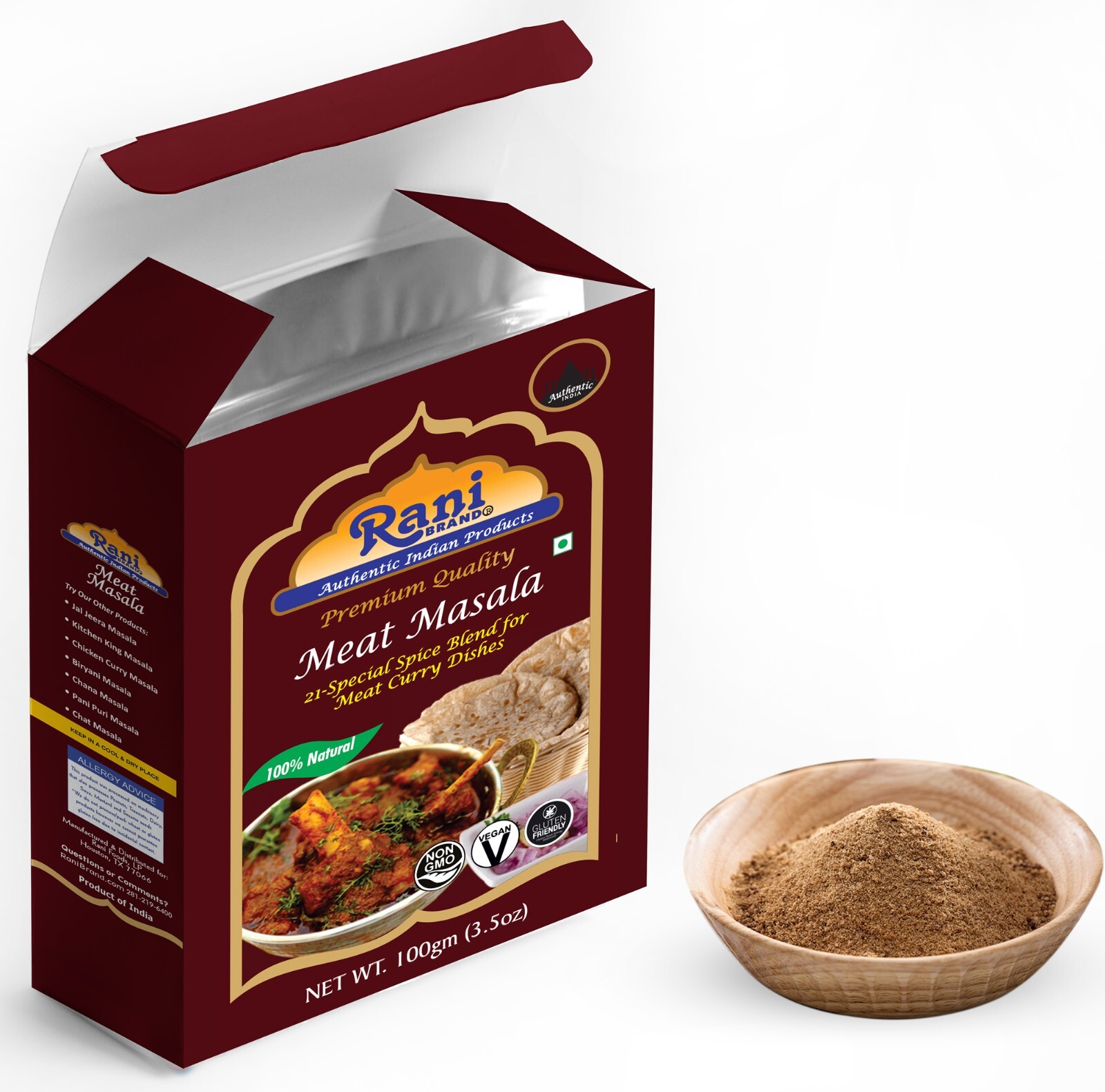 Rani Meat Curry Masala 21-Spice Blend 3.5oz (100g)