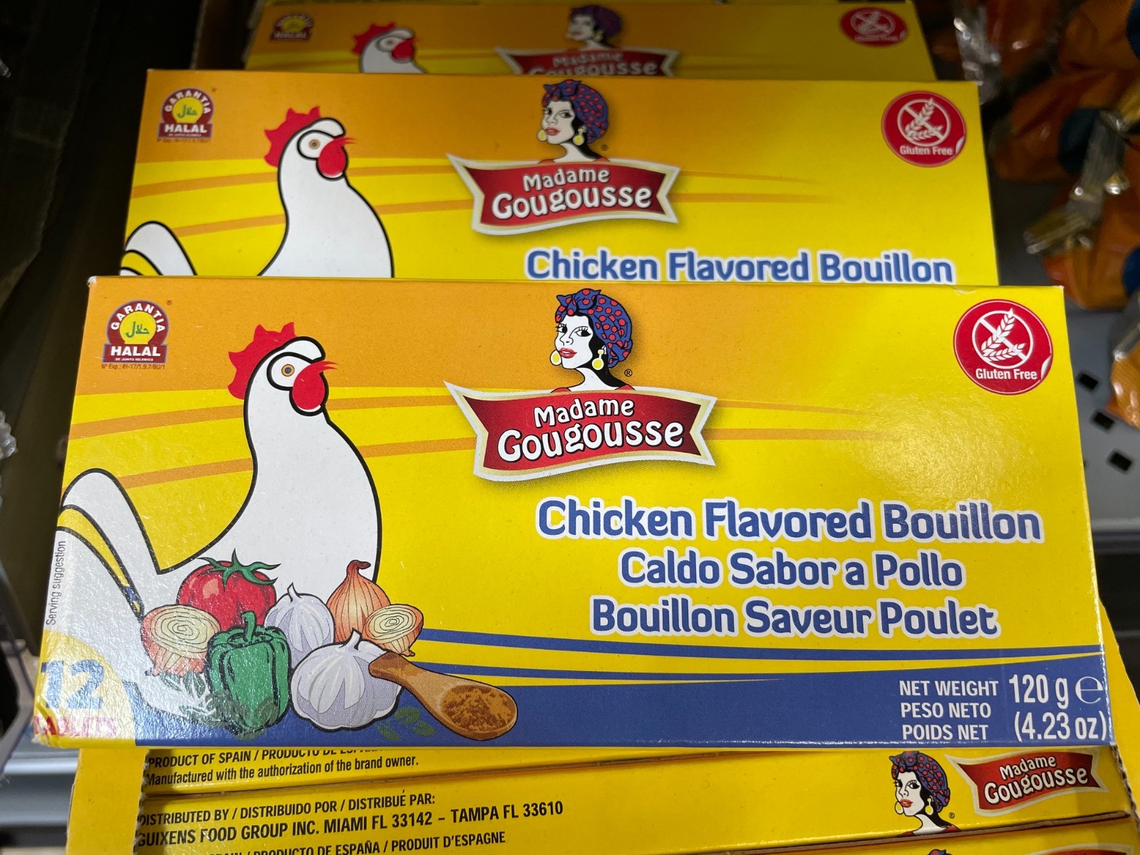 12 Pack Madame Gougousse Chicken Bouillon Cubes 4.23 oz Each (12 Cubes per Pack)