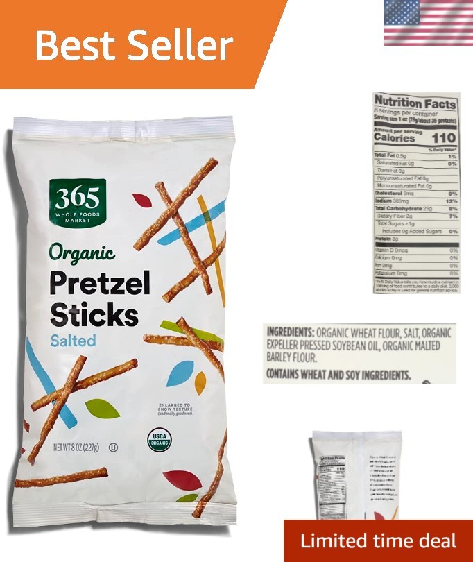 8 OZ Organic Pretzel Sticks – Deliciously Salted Snack for Every Occasion