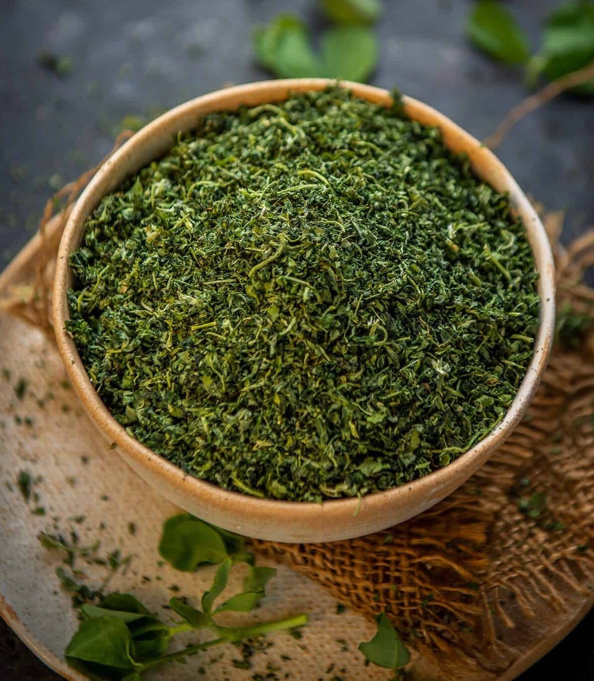 Dried Fenugreek Leaves Organic Premium Methi Kasuri 100% Natural ورق حلبة مجففة