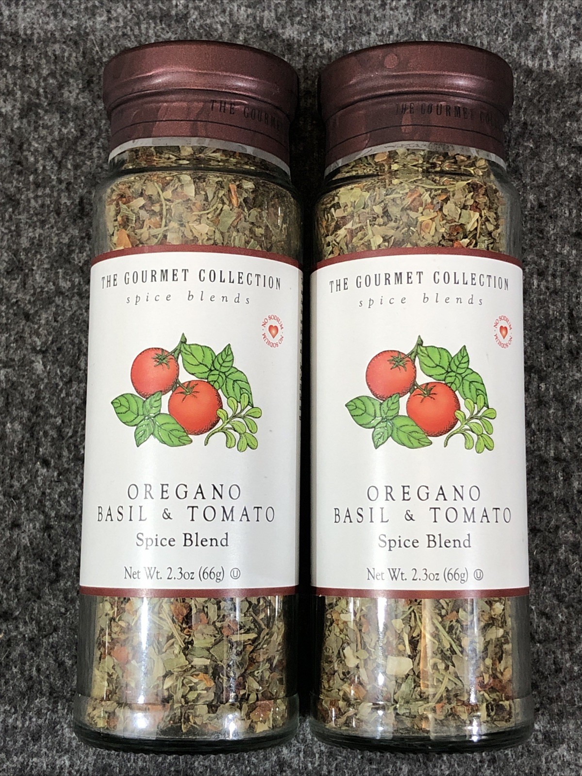 Lot of 2 ~ The Gourmet Collection Spice Blends OREGANO BASIL & TOMATO 2.3oz Ea