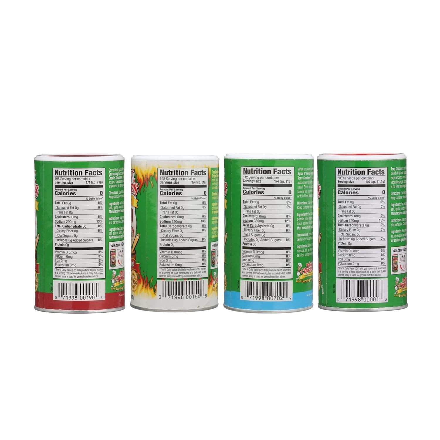 4 Count Seasoning Blends Variety Pack Cajun Cuisine 4 Assorted Flavor Bottles