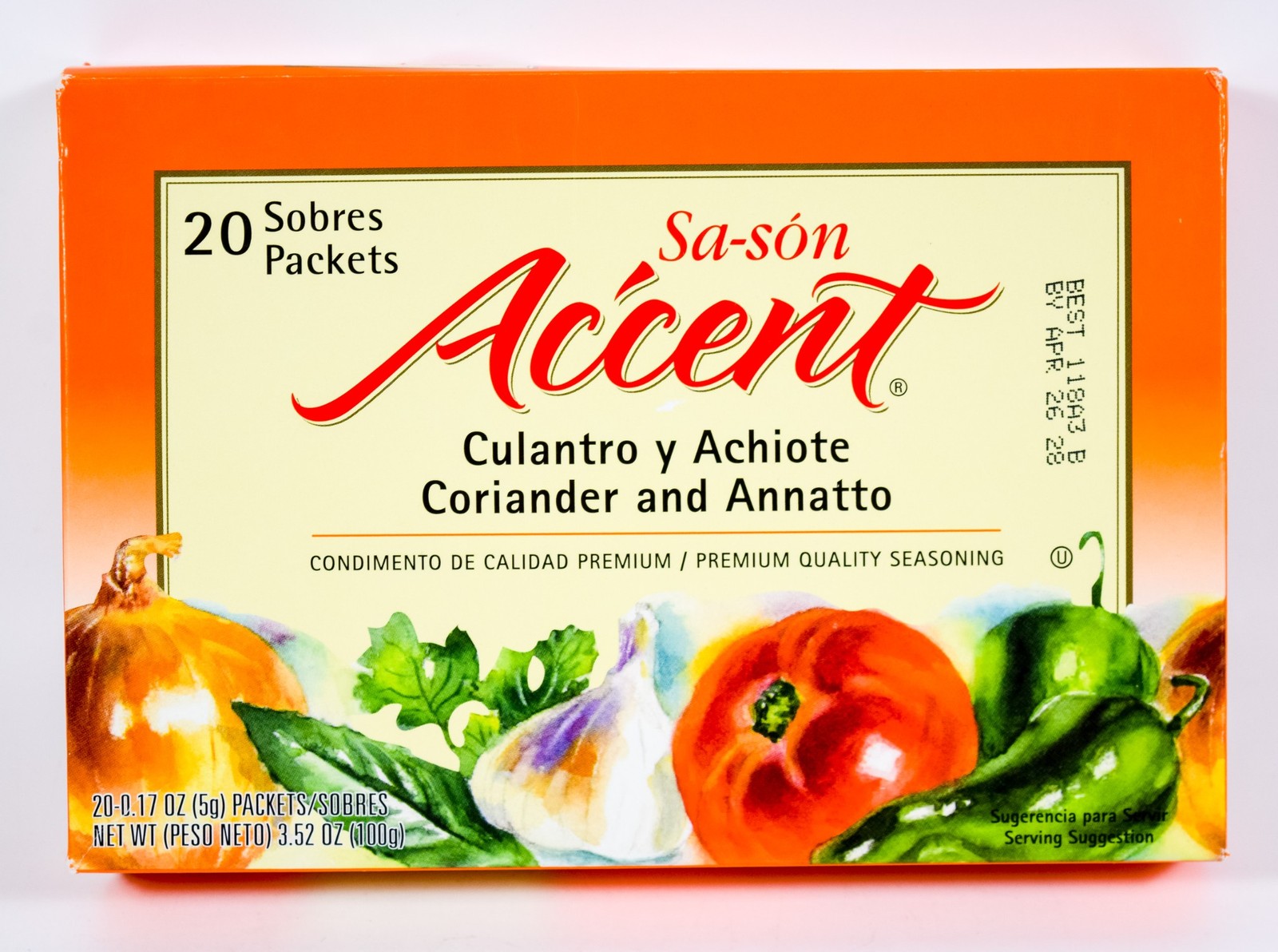 1 Sa-son Accent Coriander and Annatto Seasoning 3.52oz 20 packets 04/28/2028