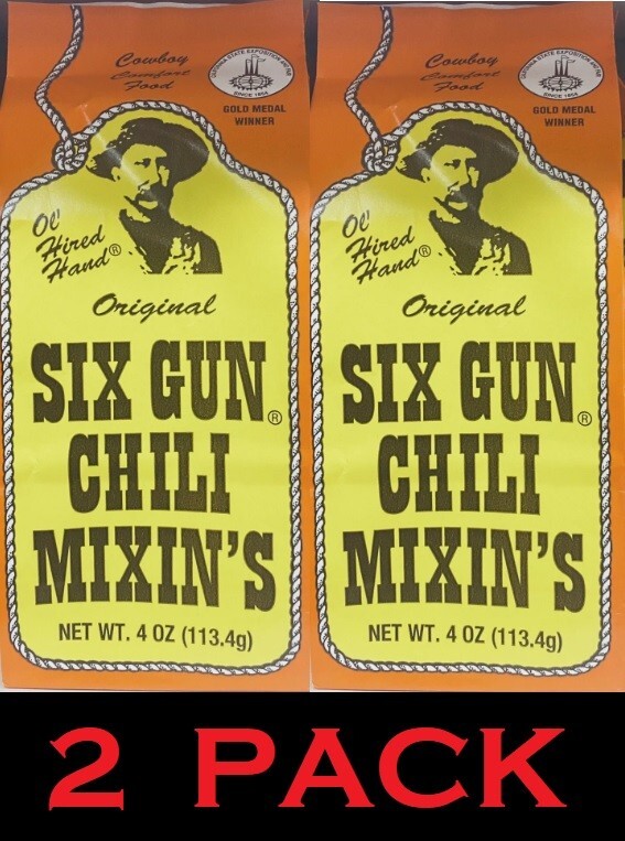 2x Six Gun Chili Mixin’s – Original – 4 oz Bag – 2 PACK