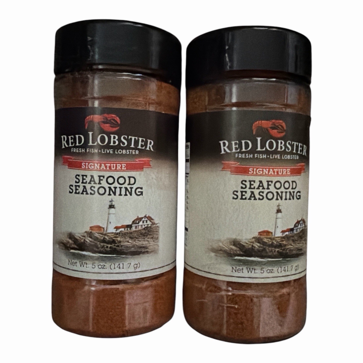 (Lot Of 2) New Red Lobster Signature Seafood Seasoning Shakers 5 oz Each 7/2030