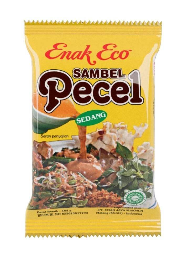 Enak Eco, Indonesian Peanut Sauce, Sambel Pecel, 185g, Sedang (Pack of 1)